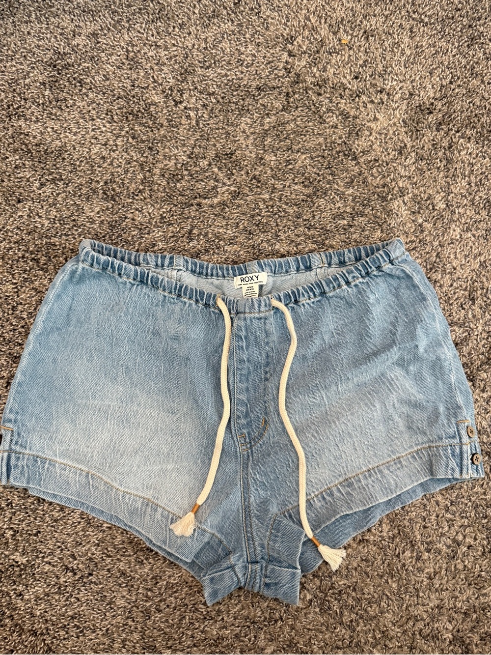 NWT Roxy Light Wash Denim Shorts with Drawstring